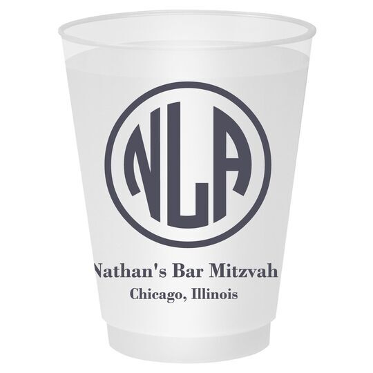 Framed Rounded Monogram with Text Shatterproof Cups